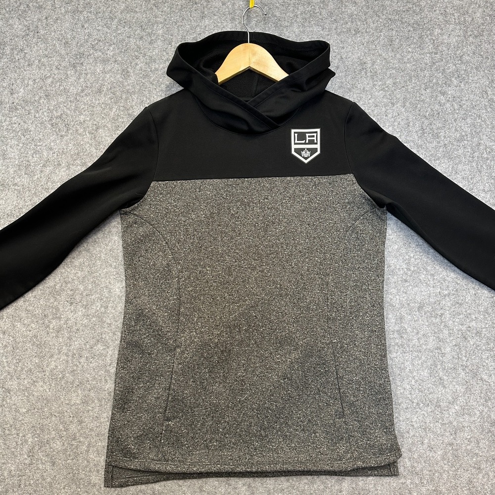 NHL Fanatics LA Kings Hoodie Womens S‎ Black Gray Logo Chest Hockey Fan - Picture 2 of 9